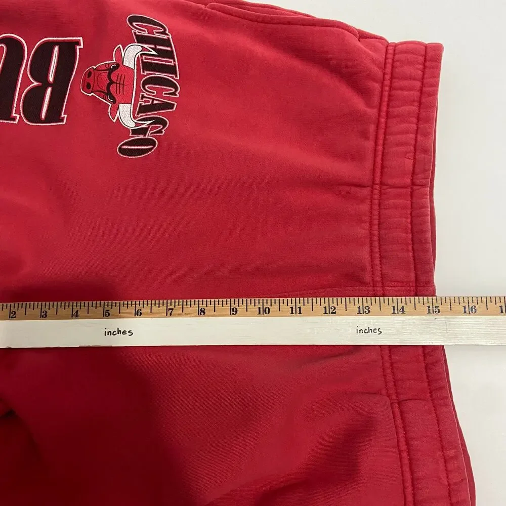 Mitchell and Ness Chicago Bulls Red Joggers Drawstring Vintage Size Large